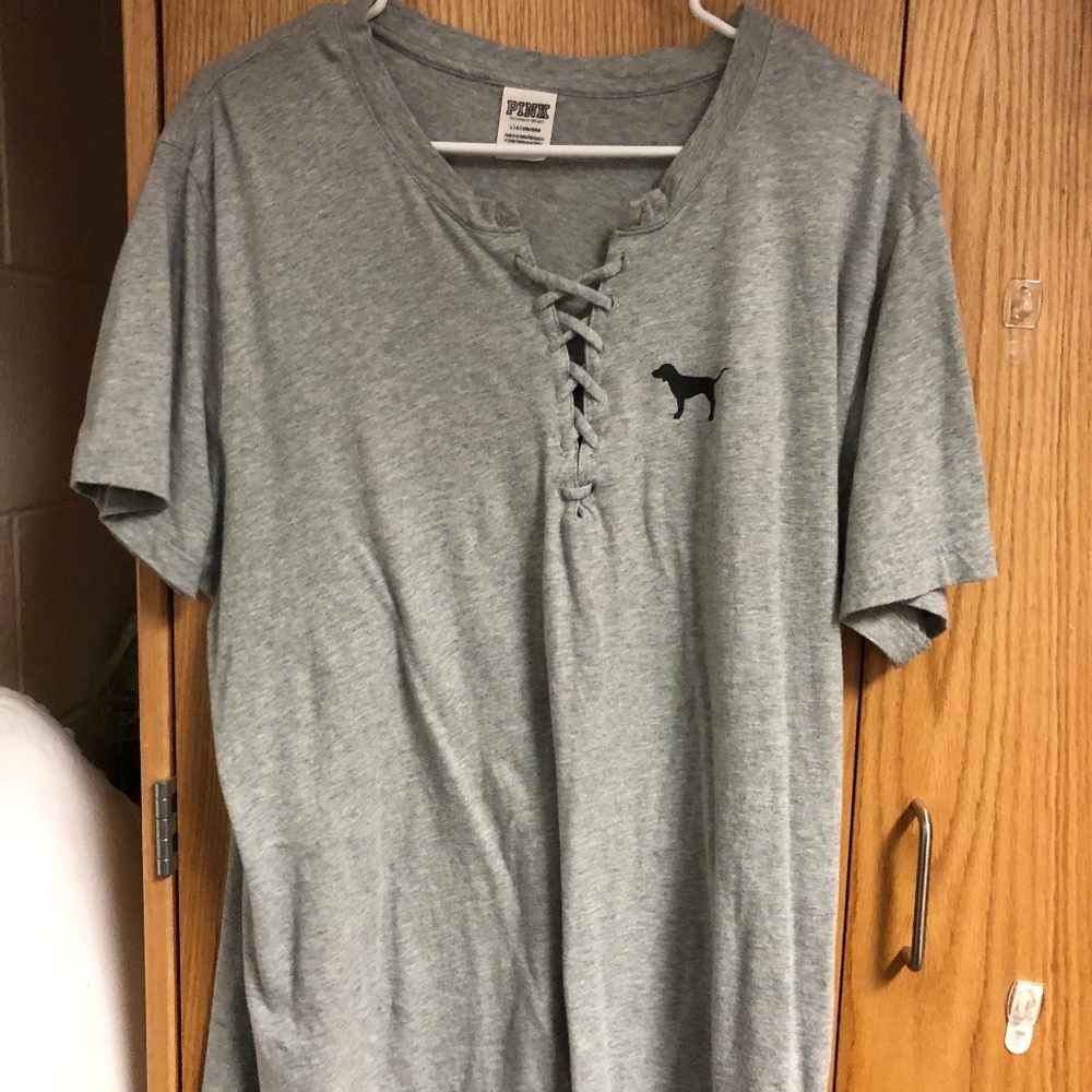 Victoria Secret Pink Lace-Up Tee